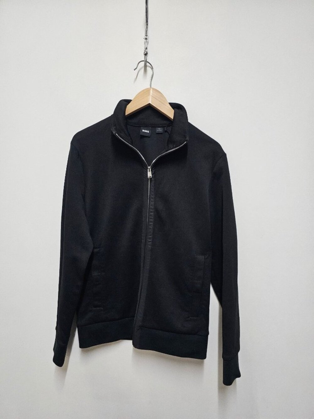 BOSS Hugo Boss Men's Black Full Zip Track Jacket Lightweight Size Small